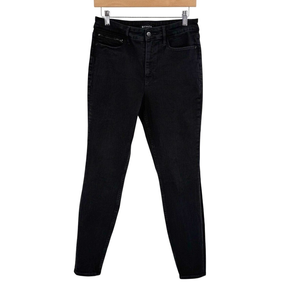 Athleta Flex Ultra Skinny Jean Black Womens‎ 10 High Rise Stretch Denim Gorpcore - Picture 3 of 9